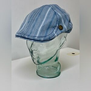 Men’s Fitted XL Goorin Bros Striped 6 Panel Flat Cap Hat